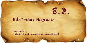 Bárdos Magnusz névjegykártya